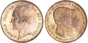 Belgique - Léopold 1er - 5 francs 1853 - Essai en bronze Belgique - Léopold 1er - 5 francs 1853 - Essai en bronze