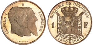 Belgique - Léopold II - 1 franc 1880 - essai en bronze Belgique - Léopold II - 1 franc 1880 - essai en bronze