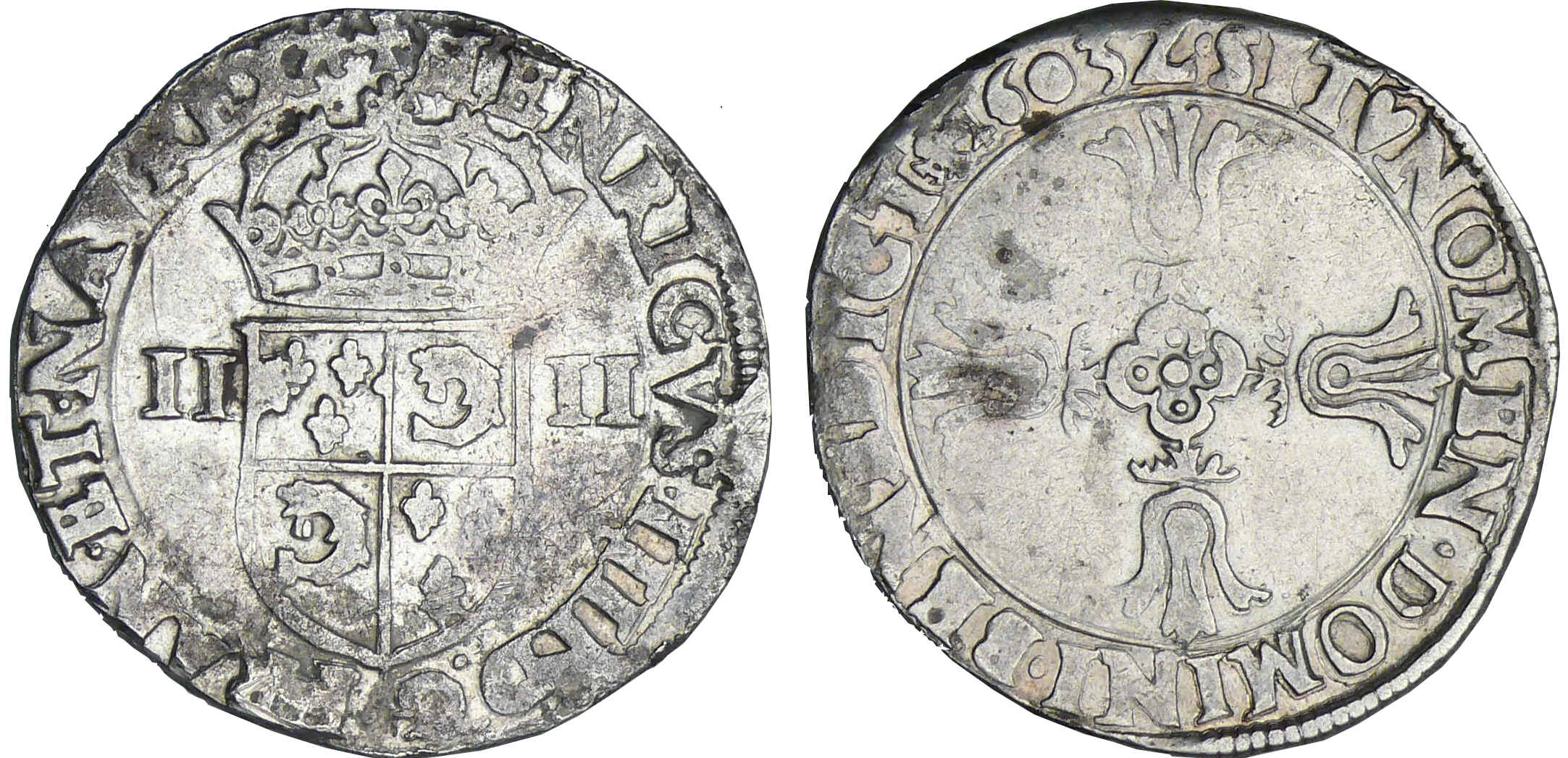Henri IV (1589-1610) - Quart d'écu du Dauphiné - 1603 Z (Grenoble) Henri IV (1589-1610) - Quart d'écu du Dauphiné - 1603 Z (Grenoble)
