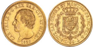 Italie - Sardaigne - Carlo Felice - 80 lire 1829 (Gênes) Italie - Sardaigne - Carlo Felice - 80 lire 1829 (Gênes)