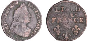 Louis XIV (1643-1715) - Liard de Béarn au buste âgé - 1697 (Pau) Louis XIV (1643-1715) - Liard de Béarn au buste âgé - 1697 (Pau)
