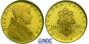 Vatican - Pie XII - 100 lire 1958