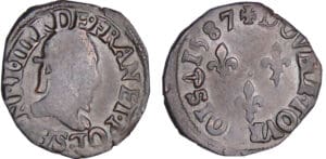 Henri III (1574-1589) - Double tournois - 1587 S (Troyes) Henri III (1574-1589) - Double tournois - 1587 S (Troyes)