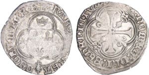Charles VIII (1483-1498) - Blanc à la couronne de Bretagne - Rennes Charles VIII (1483-1498) - Blanc à la couronne de Bretagne - Rennes