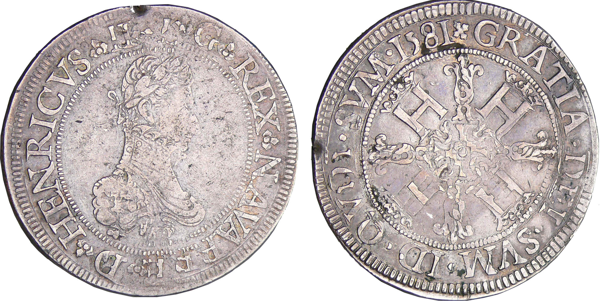Navarre - Henri III de Navarre, II de Béarn - Franc 1581 (Saint-Palais) Navarre - Henri III de Navarre, II de Béarn - Franc 1581 (Saint-Palais)