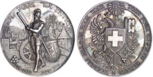 Suisse - Médaille de tir fédéral à Genève 1887 Suisse - Médaille de tir fédéral à Genève 1887