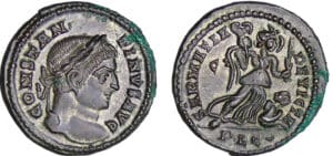 Constantin 1er - Nummus (324, Lyon) - La Victoire