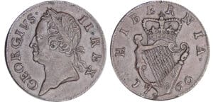 Irlande - George II - Fathing 1760 Irlande - George II - Fathing 1760