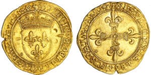 Louis XII (1498-1514) - Ecu d'or au soleil - Saint André de Villeneuve-lès-Avignon Louis XII (1498-1514) - Ecu d'or au soleil - Saint André de Villeneuve-lès-Avignon