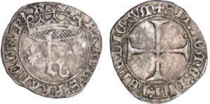 Charles VII (1422-1461) - Petit blanc au K - Montpellier