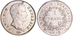 1 franc Napoléon empereur - An 13 A (Paris) 13 sur 12