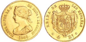 Espagne - Isabel II - 4 reales 1866 (Madrid) Espagne - Isabel II - 4 reales 1866 (Madrid)