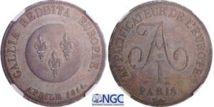 Russie - Louis XVIII Visite de l'empereur Alexandre - Module de la 5 francs 1814 Russie - Louis XVIII Visite de l'empereur Alexandre - Module de la 5 francs 1814