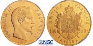 100 francs Napoléon III tête nue - 1858 A (Paris)