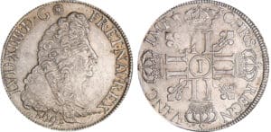 Louis XIV (1643-1715) - Ecu aux 8 L, 1er type - 1691 I (Limoges) flan réf