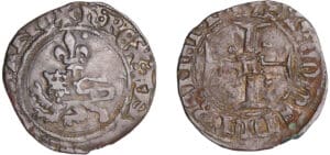 Henry V de Lancastre (1415-1422) - Double tournois Niquet dit Léopard - Rouen