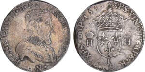 Henri II (1547-1559) - Teston à la tête nue - 1er type - 1558 L (Bayonne) Henri II (1547-1559) - Teston à la tête nue - 1er type - 1558 L (Bayonne)