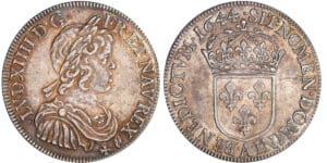 Louis XIV (1643-1715) - ½ écu à la mèche courte - 1644 A (Paris)