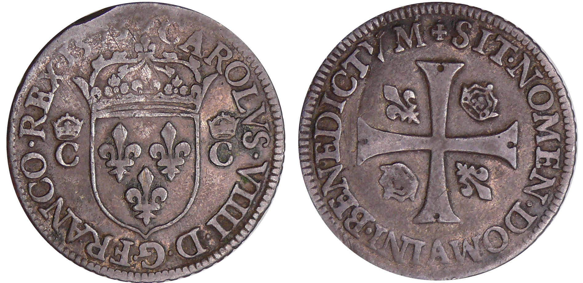 Charles IX (1560-1574) - Douzain - 3ème type - 1573 A (Paris) piéfort Charles IX (1560-1574) - Douzain - 3ème type - 1573 A (Paris) piéfort