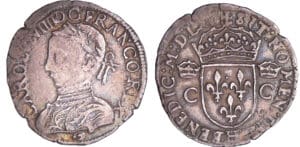 Charles IX (1560-1574) - Demi-teston - 2ème type - 1565 H (La Rochelle) Charles IX (1560-1574) - Demi-teston - 2ème type - 1565 H (La Rochelle)