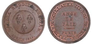 Louis XVIII (1815-1824) - Visite de l'empereur Autrichien Guillaume III - Module de la 2 francs 1814 Louis XVIII (1815-1824) - Visite de l'empereur Autrichien Guillaume III - Module de la 2 francs 1814