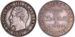 Napoléon III - Module de la 5 centimes  - Visite de la Bourse de Lille 1853