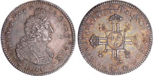 Louis XIV (1643-1715) - ½ écu aux 8 L, 2ème type - 1704 & (Aix) flan réf Louis XIV (1643-1715) - ½ écu aux 8 L, 2ème type - 1704 & (Aix) flan réf