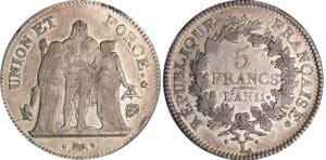 5 francs Hercule union et force - An 11 L (Bayonne) 5 francs Hercule union et force - An 11 L (Bayonne)