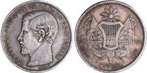 Guatemala - 1 peso 1867 R Guatemala - 1 peso 1867 R