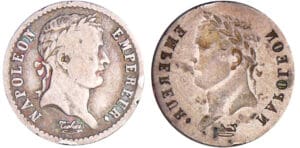 1/2 franc Napoléon revers empire - frappe incuse