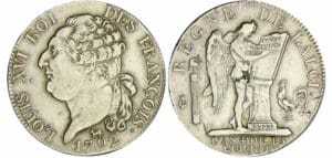 Constitution (1791-1792) - 1/2 écu de 3 livres type FRANCOIS 1792 A (Paris)