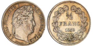 Louis-Philippe Ier (1830-1848) - 1/2 franc 1832 W (Lille) Louis-Philippe Ier (1830-1848) - 1/2 franc 1832 W (Lille)