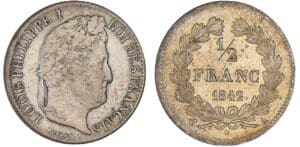Louis-Philippe Ier (1830-1848) - 1/2 franc 1842 A (Paris) Louis-Philippe Ier (1830-1848) - 1/2 franc 1842 A (Paris)