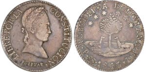 Bolivie (Bolivia) - 8 soles 1843 PTS LR Bolivie (Bolivia) - 8 soles 1843 PTS LR