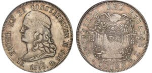 Equateur (Ecuador) - 5 francos 1858 GJ Equateur (Ecuador) - 5 francos 1858 GJ