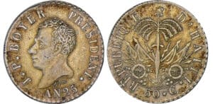 Haïti - 50 centimes An 25 (1828) Haïti - 50 centimes An 25 (1828)