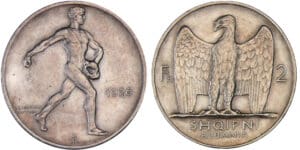 Albanie (Albania) - 2 franga ari 1926