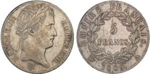 Napoléon 1er (1804-1814) - 5 francs revers empire 1809 A (Paris)