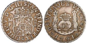Espagne - Philippe V - 2 reales 1741 (Mexico) Espagne - Philippe V - 2 reales 1741 (Mexico)