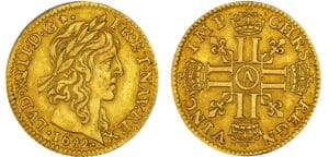 Louis XIII (1610-1643) - ½ louis d’or à la mèche mi-longue - 1642 A (Paris)