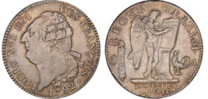 Constitution (1791-1792) - Ecu de 6 livres type FRANCOIS 1792 A (Paris) 2ème sem