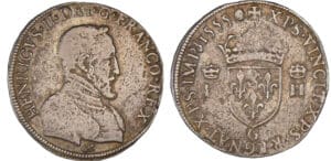 Henri II (1547-1559) - Teston au buste nu - 1er type - 1555 G (Poitiers)