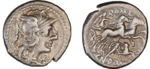Domitia - Denier (128 av. J.-C.)