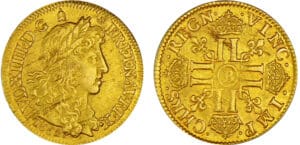 Louis XIV (1643-1715) - Louis d’or au buste juvénile, tête laurée - 1662 B (Rouen)