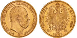 Allemagne - Prusse - Wilhem Ier - 20 mark 1873 B