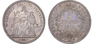 Troisième république (1871-1940) - 5 francs Hercule 1871 K (Bordeaux) Troisième république (1871-1940) - 5 francs Hercule 1871 K (Bordeaux)