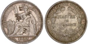 Chine - Piastre 1900 contremarqué Chine - Piastre 1900 contremarqué