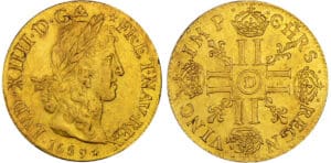 Louis XIV (1643-1715) - Louis d’or au buste juvénile, tête laurée - 1669 D (Lyon)