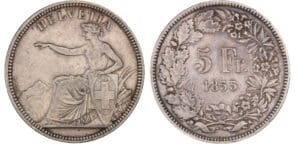 Suisse - Monnaie de tir - Soleure - 5 francs 1855
