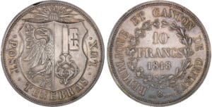 Suisse - Genêve - 10 francs 1848